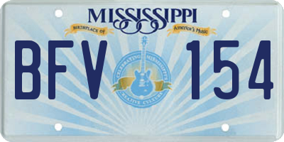 MS license plate BFV154