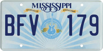 MS license plate BFV179