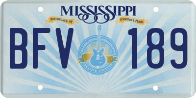 MS license plate BFV189