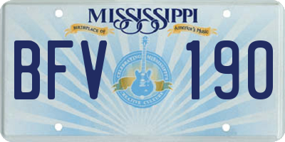 MS license plate BFV190