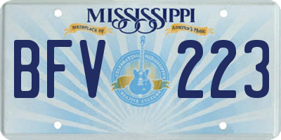MS license plate BFV223