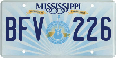 MS license plate BFV226