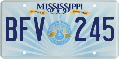 MS license plate BFV245