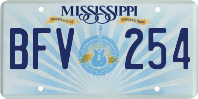 MS license plate BFV254