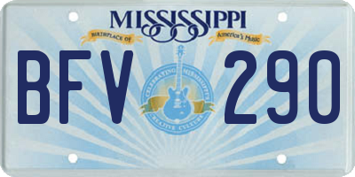 MS license plate BFV290