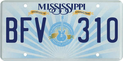 MS license plate BFV310