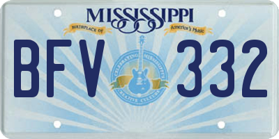 MS license plate BFV332