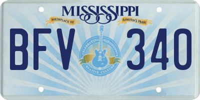 MS license plate BFV340
