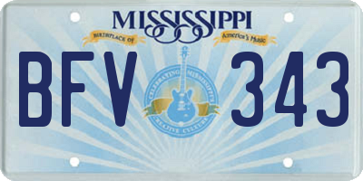 MS license plate BFV343
