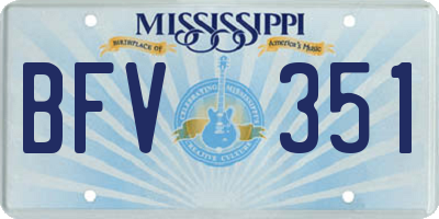 MS license plate BFV351