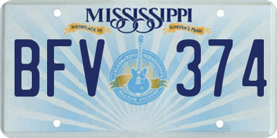 MS license plate BFV374