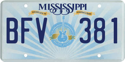 MS license plate BFV381