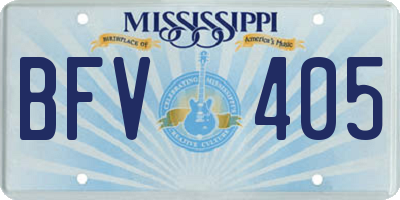 MS license plate BFV405