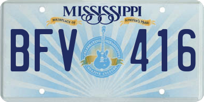MS license plate BFV416