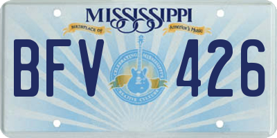 MS license plate BFV426