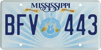 MS license plate BFV443