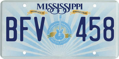 MS license plate BFV458