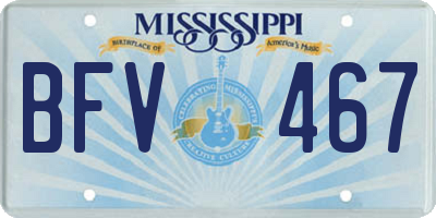 MS license plate BFV467