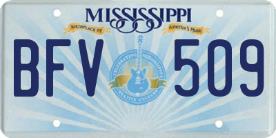 MS license plate BFV509