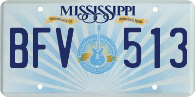 MS license plate BFV513