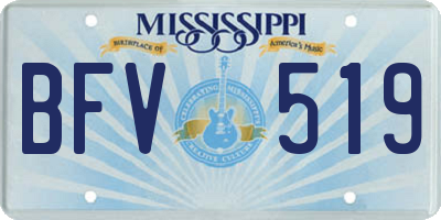 MS license plate BFV519