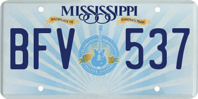 MS license plate BFV537