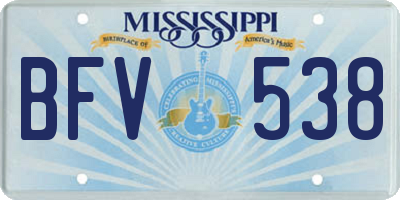 MS license plate BFV538