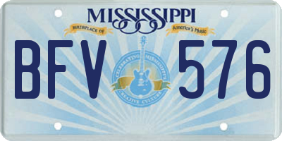 MS license plate BFV576