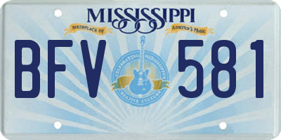 MS license plate BFV581