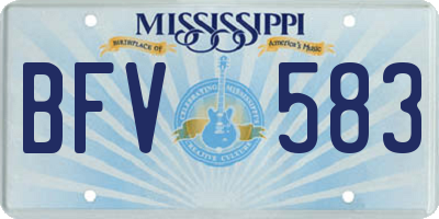 MS license plate BFV583
