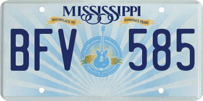 MS license plate BFV585