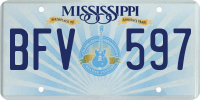 MS license plate BFV597
