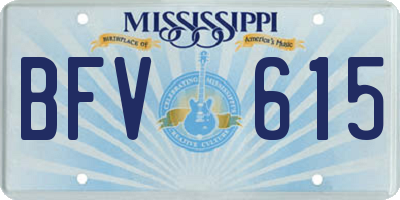 MS license plate BFV615