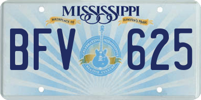 MS license plate BFV625