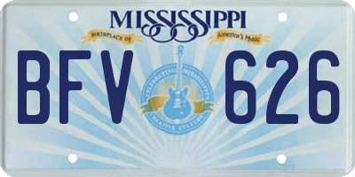 MS license plate BFV626