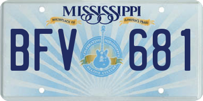 MS license plate BFV681