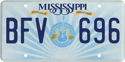 MS license plate BFV696