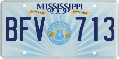 MS license plate BFV713