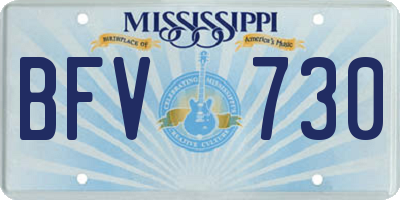MS license plate BFV730