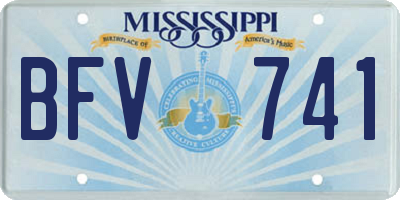 MS license plate BFV741