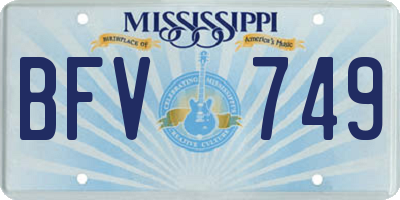 MS license plate BFV749