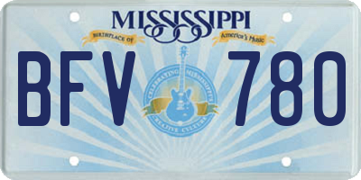 MS license plate BFV780