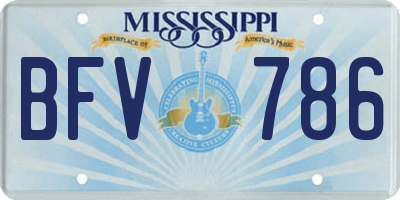 MS license plate BFV786