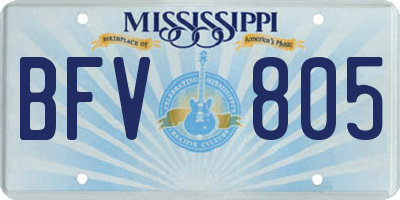 MS license plate BFV805
