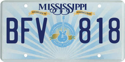 MS license plate BFV818