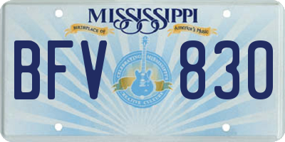 MS license plate BFV830