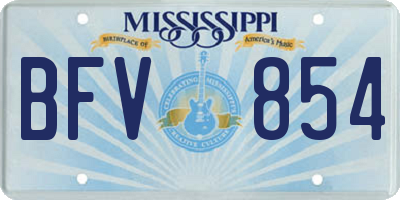 MS license plate BFV854
