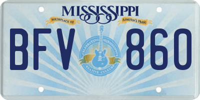 MS license plate BFV860