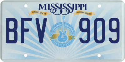 MS license plate BFV909