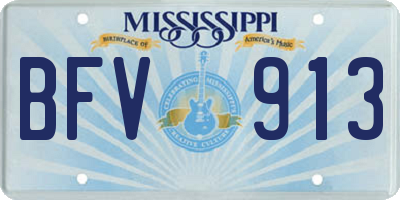 MS license plate BFV913